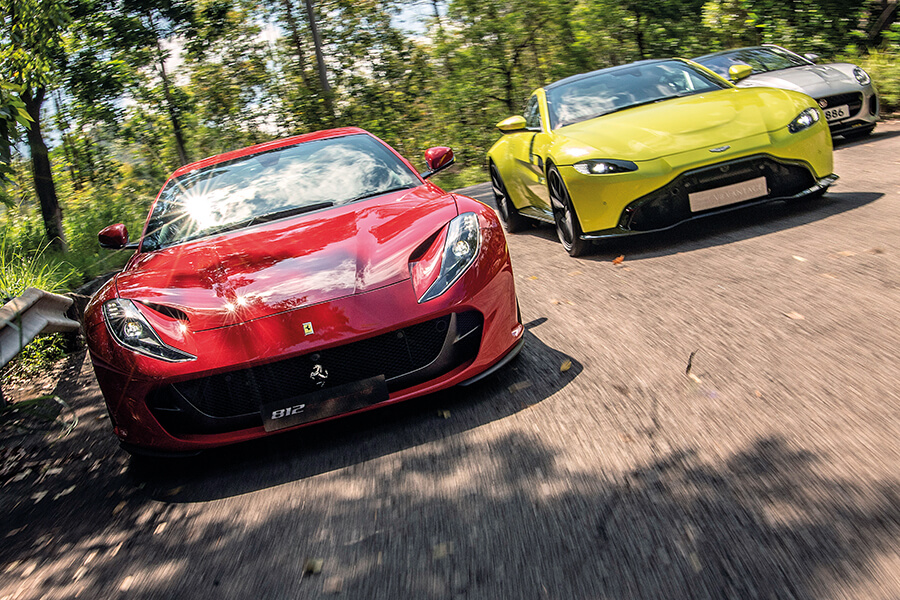 Ferrari 812 Superfast Aston Martin Vantage Jaguar F Type